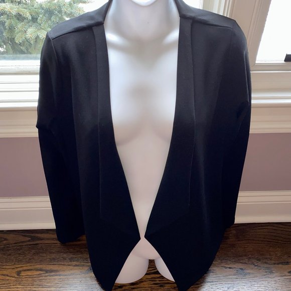 NWT Elena Baldi Luxury Blk Open Asymmetrical Cardigan/Shrug M, Italy - Picture 3 of 8